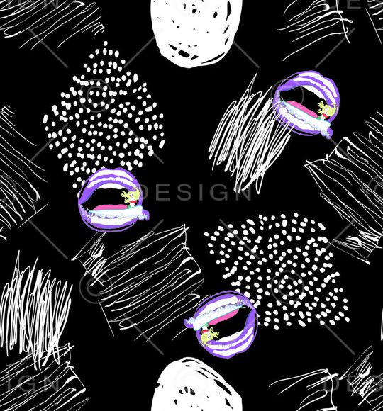 嘴唇印花华亿平台图片