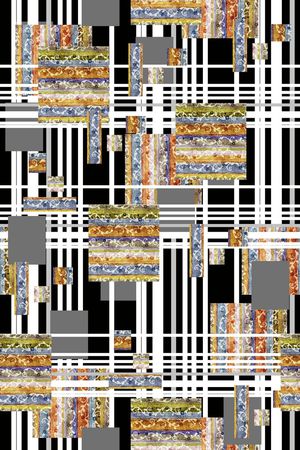 小方块印花华亿平台图片