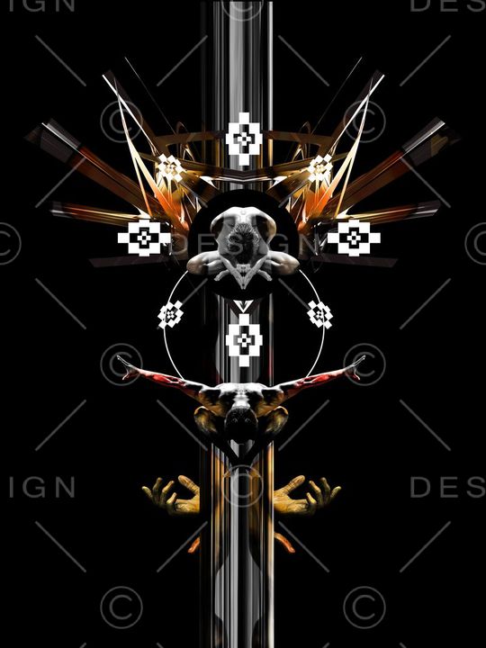 人体彩绘风格印花华亿平台图片