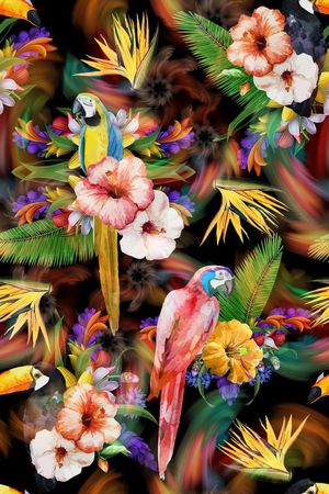 热带风印花华亿平台图片