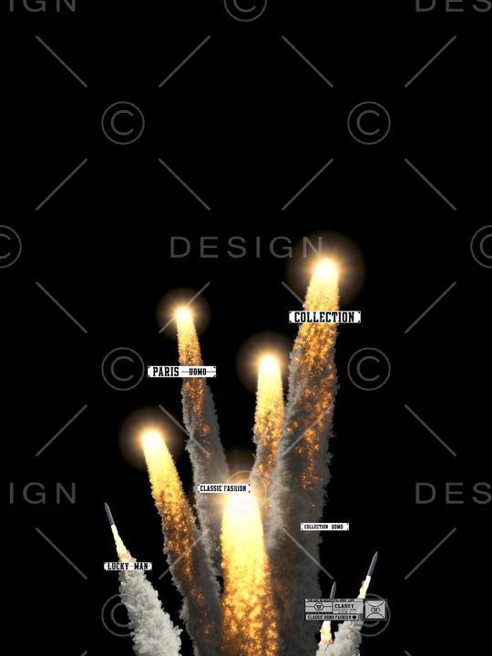 烟雾潮牌时尚男装印花华亿平台图片