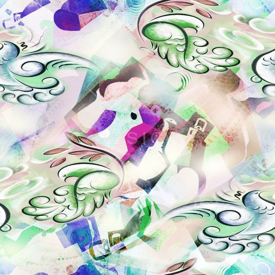 色彩几何印花华亿平台图片