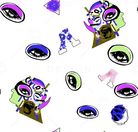 眼睛印花华亿平台图片