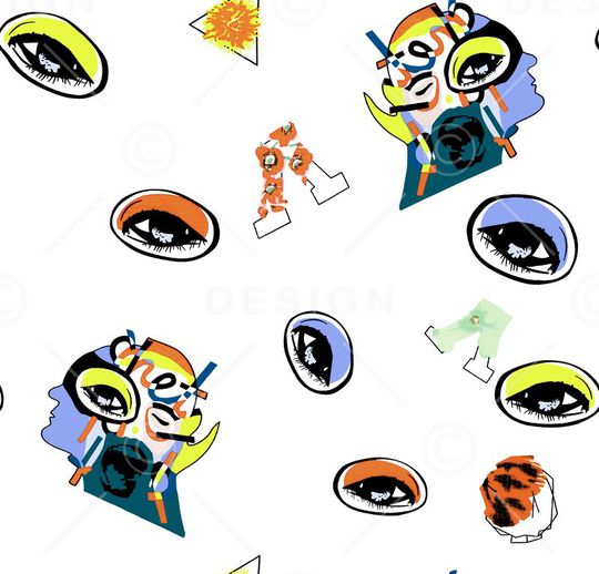 眼睛印花华亿平台图片