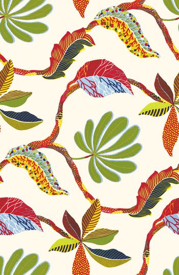 685401-多彩手绘植物叶子1