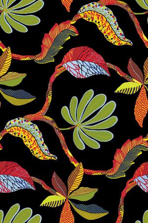 手绘植物印花华亿平台图片