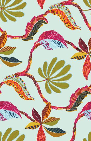 685403-多彩手绘植物叶子3