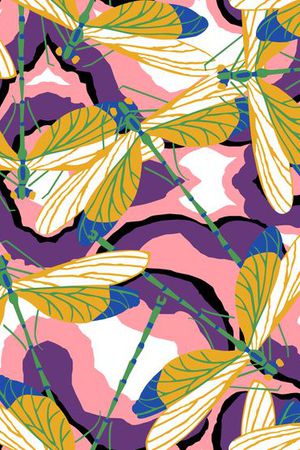 卡通蜻蜓印花华亿平台图片