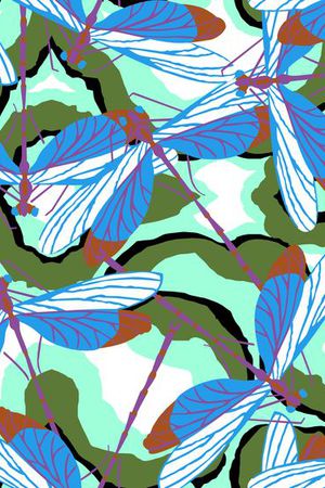 卡通蜻蜓印花华亿平台图片