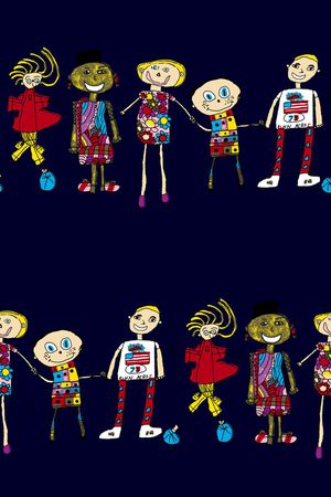 卡通人印花华亿平台图片