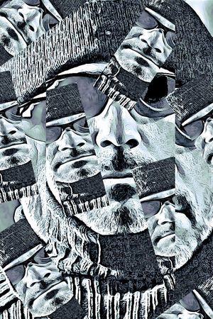 现代人物印花华亿平台图片