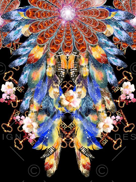 羽毛印花华亿平台图片