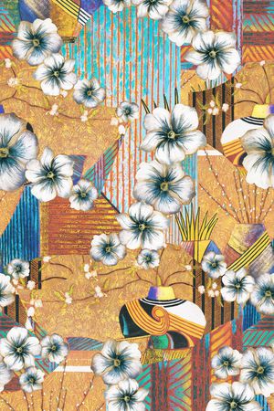 复古印花华亿平台图片