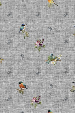 花鸟印花华亿平台图片