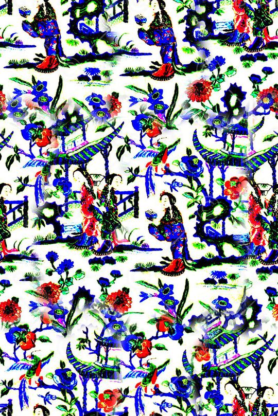 手绘中国风印花印花华亿平台图片