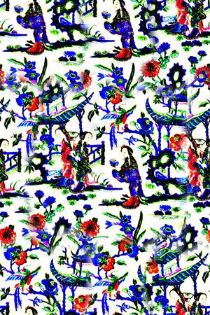 手绘中国风印花印花华亿平台图片