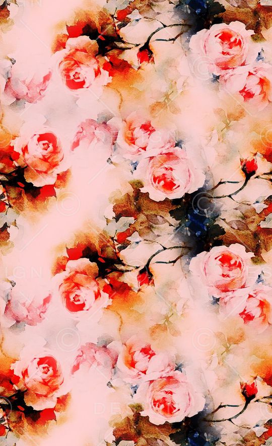 牡丹花卉印花华亿平台图片