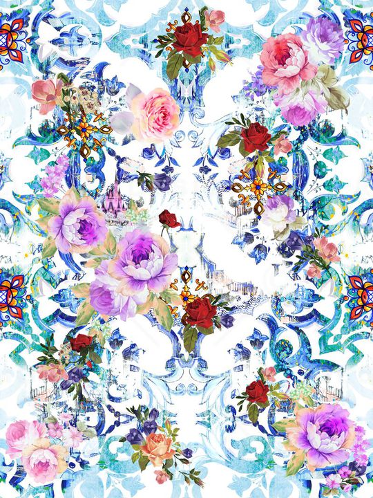 花卉印花华亿平台图片