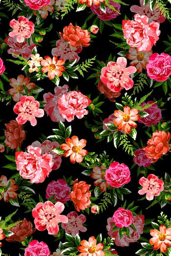 花卉印花华亿平台图片