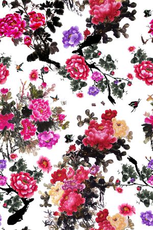 蝴蝶印花华亿平台图片