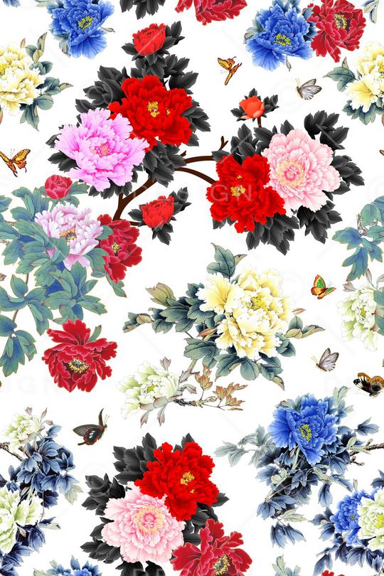 蝴蝶印花华亿平台图片