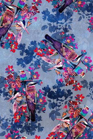 大牌时尚花卉印花华亿平台图片