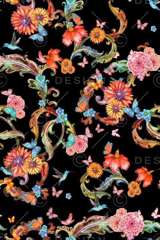 欧式花卉印花华亿平台图片