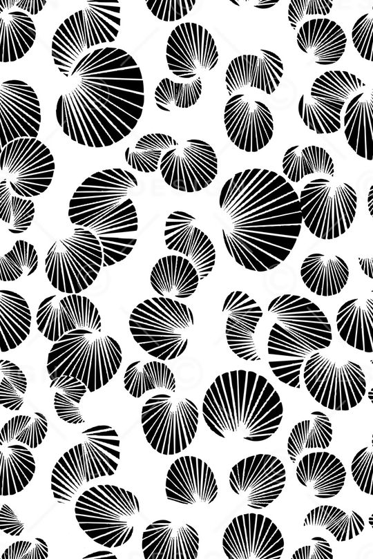 几何、荷叶、黑白印花华亿平台图片