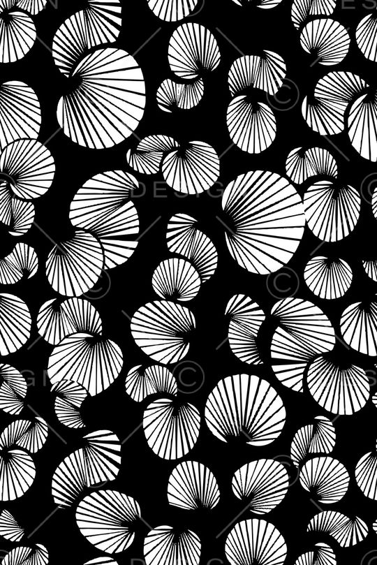 几何、荷叶、黑白印花华亿平台图片