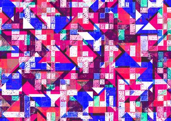 686405-时尚缤纷三角方形几何图案20160