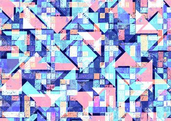 686406-时尚缤纷三角方形几何图案20160