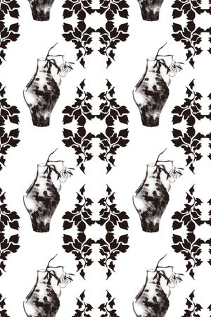 青瓷花印花华亿平台图片