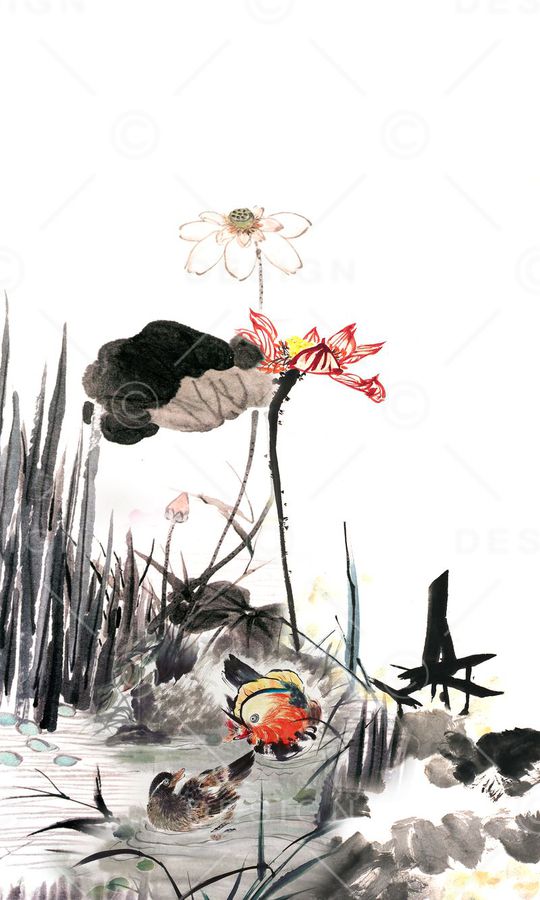 水墨印花华亿平台图片