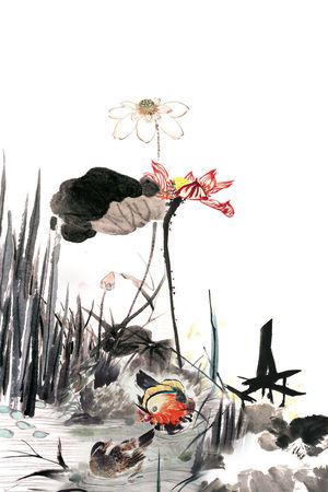 水墨印花华亿平台图片