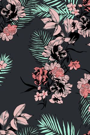 欧美风热带印花印花华亿平台图片