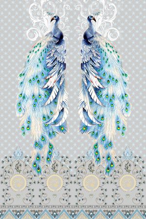 孔雀印花华亿平台图片