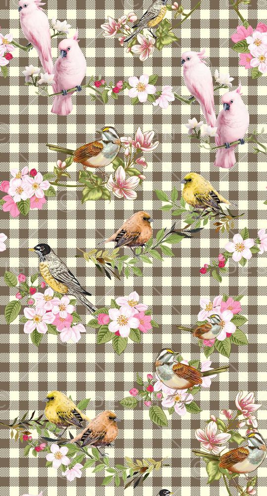 手绘花鸟印花华亿平台图片