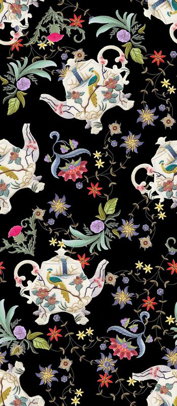 686677-民族刺绣茶壶花卉