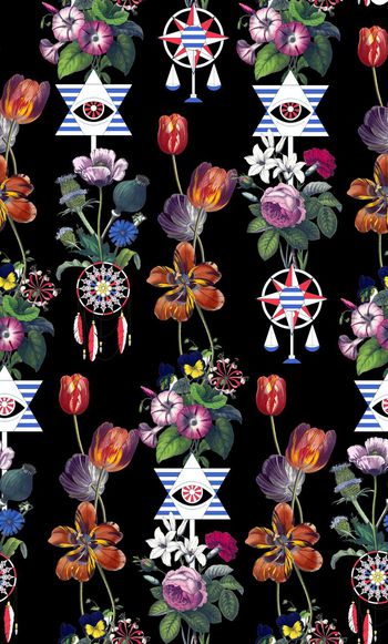 686703-创意花卉几何-黑