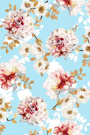 花卉。清新印花华亿平台图片