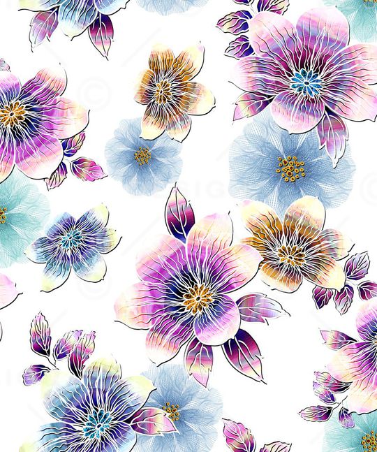 花卉印花华亿平台图片