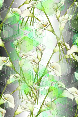 手绘、马蹄莲印花华亿平台图片