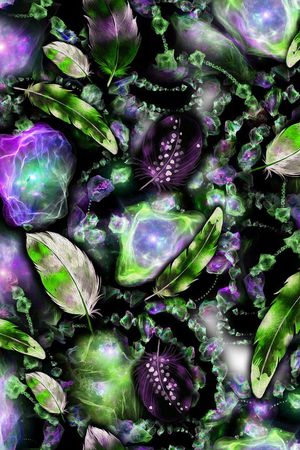 羽毛印花华亿平台图片