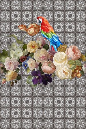 时尚油画印花华亿平台图片