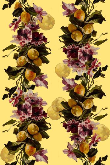 687028-油画花卉柠檬2