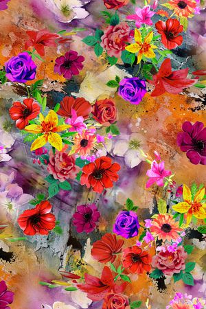 花卉印花华亿平台图片