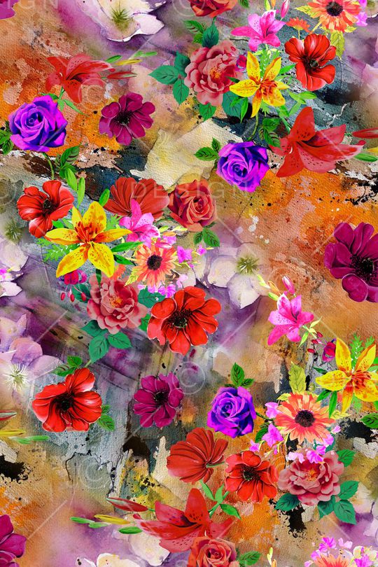 花卉印花华亿平台图片