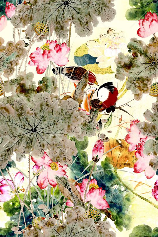 中国风印花华亿平台图片