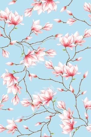 玉兰花印花华亿平台图片