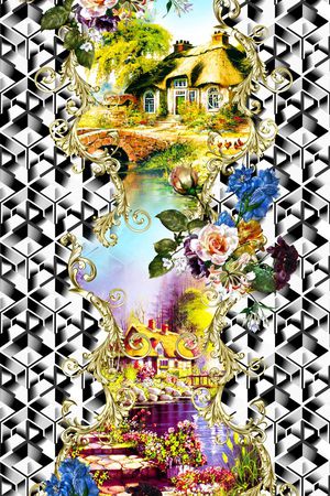 几何印花华亿平台图片